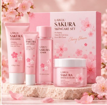 LAIKOU Sakura Cherry Blossom Skincare Set - 4pcs